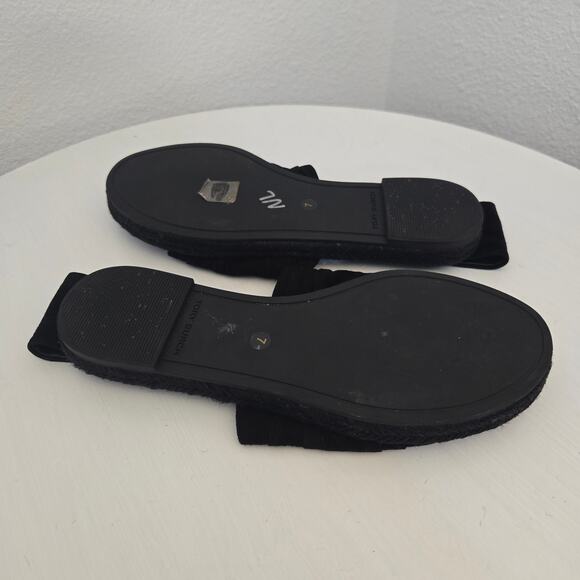 Tory Burch Women's Black Suede Leather Slingback Espadrille Sandals Size 7 - Picture 10 of 10